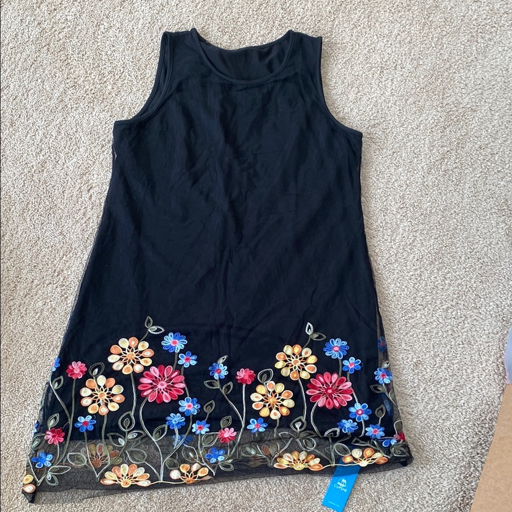Cupshe Black Floral Swim Cover-Up